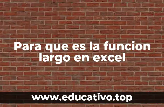 Para que es la funcion largo en excel
