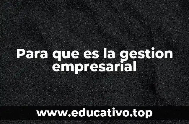 Para que es la gestion empresarial