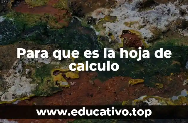 Para que es la hoja de calculo