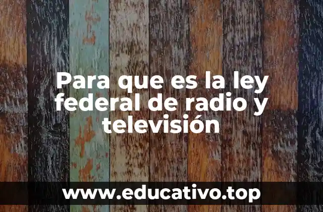 Para que es la ley federal de radio y televisión