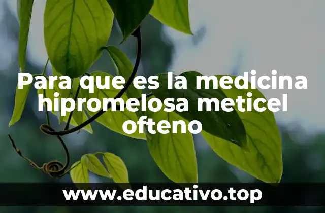 Para que es la medicina hipromelosa meticel ofteno