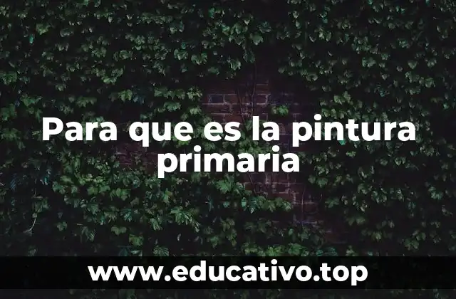 Para que es la pintura primaria