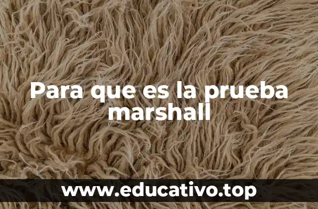 Para que es la prueba marshall