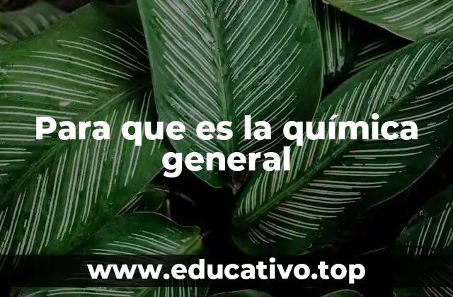 Para que es la química general