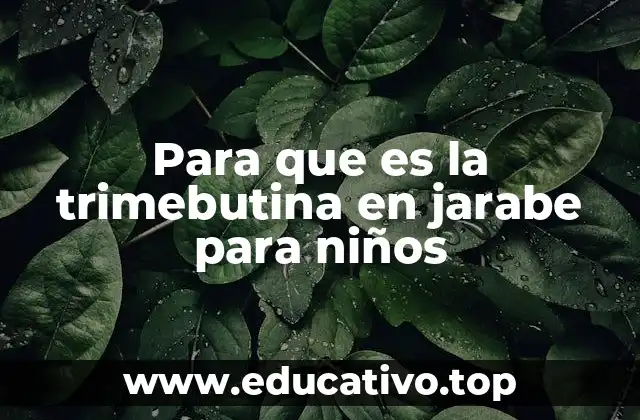 Para que es la trimebutina en jarabe para niños