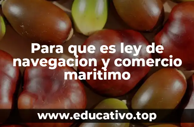 Para que es ley de navegacion y comercio maritimo