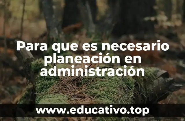 Para que es necesario planeación en administración