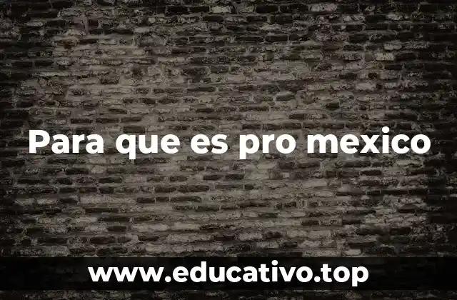 Para que es pro mexico