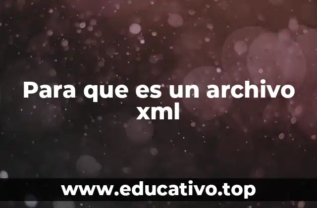 Para que es un archivo xml
