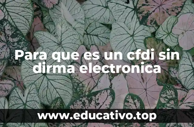Para que es un cfdi sin dirma electronica