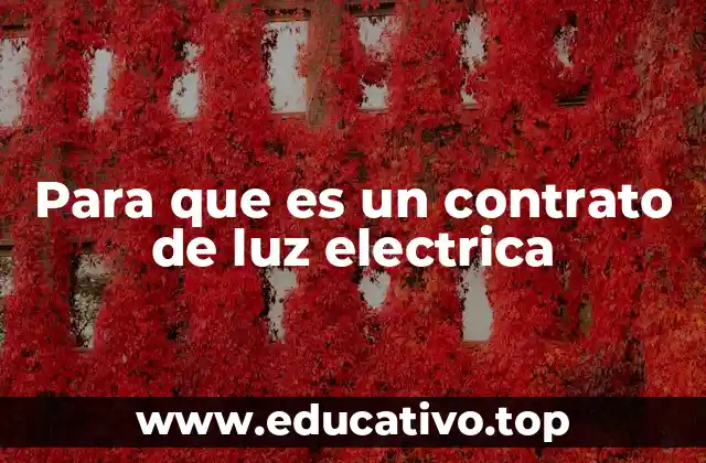 Para que es un contrato de luz electrica