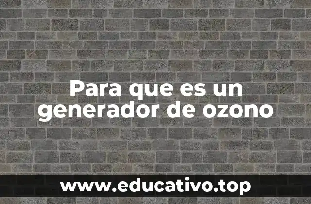 Para que es un generador de ozono