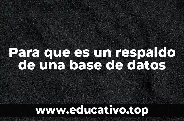 Para que es un respaldo de una base de datos