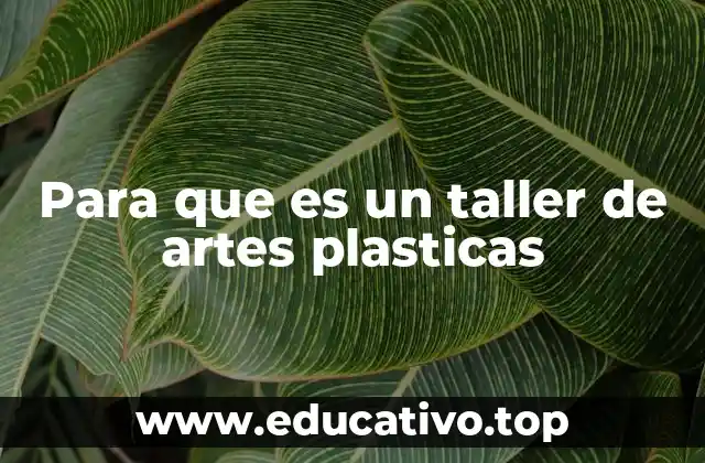 Para que es un taller de artes plasticas
