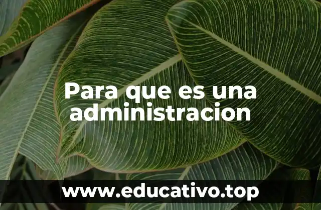 Para que es una administracion