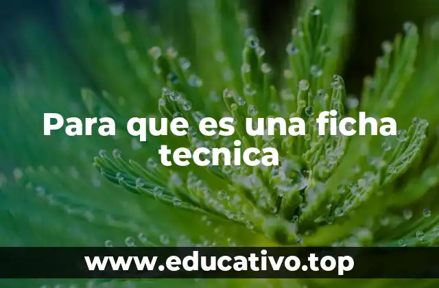 Para que es una ficha tecnica