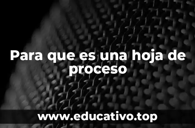 El papel de las hojas de proceso en la gestión empresarial