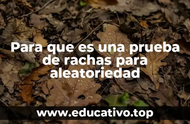 Para que es una prueba de rachas para aleatoriedad