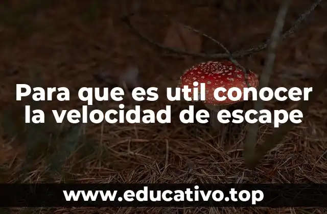 Para que es util conocer la velocidad de escape