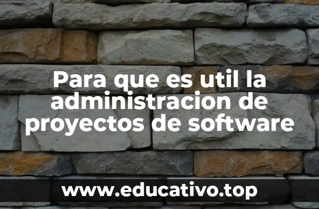 Para que es util la administracion de proyectos de software