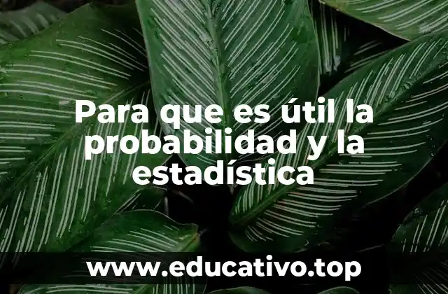 Para que es útil la probabilidad y la estadística