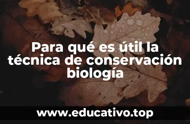 Para qué es útil la técnica de conservación biología