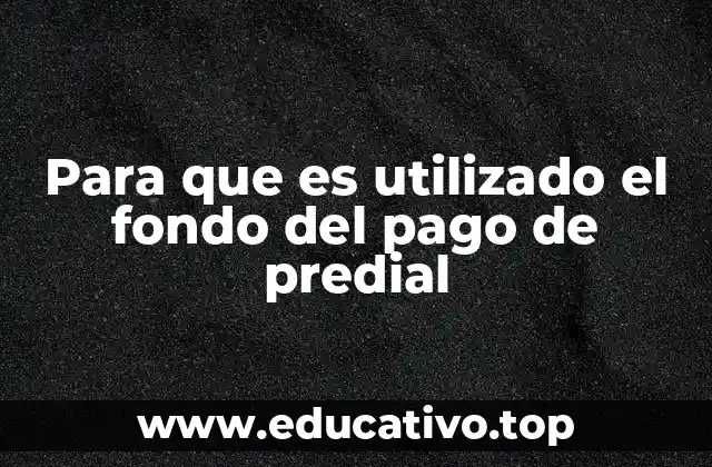 Para que es utilizado el fondo del pago de predial