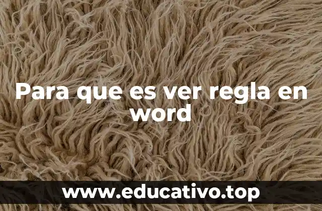 Para que es ver regla en word