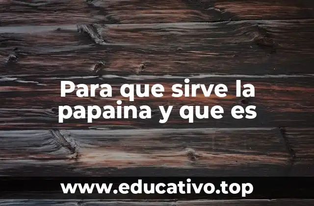 Para que sirve la papaina y que es