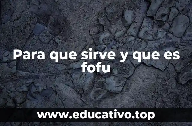 Para que sirve y que es fofu