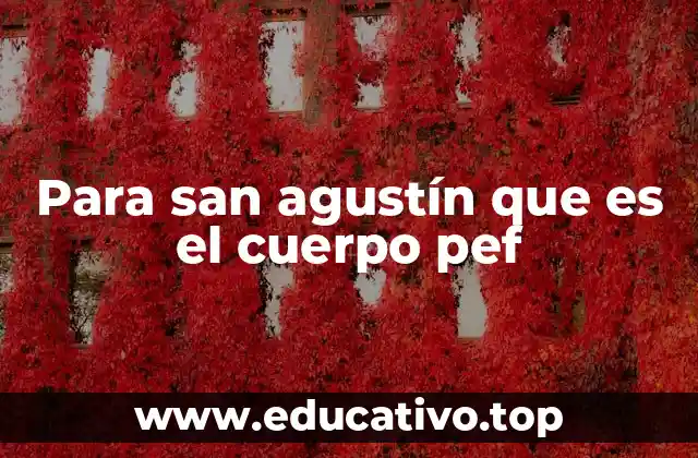 Para san agustín que es el cuerpo pef