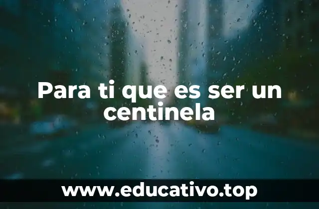 Para ti que es ser un centinela