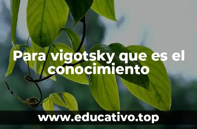 Para vigotsky que es el conocimiento
