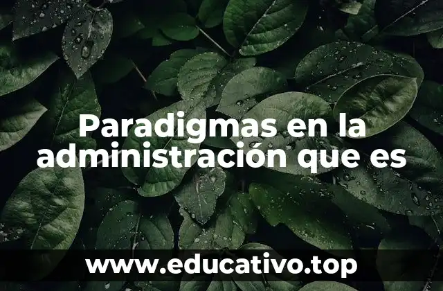 Paradigmas en la administración que es