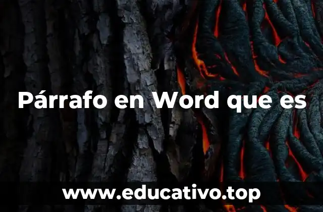 Párrafo en Word que es