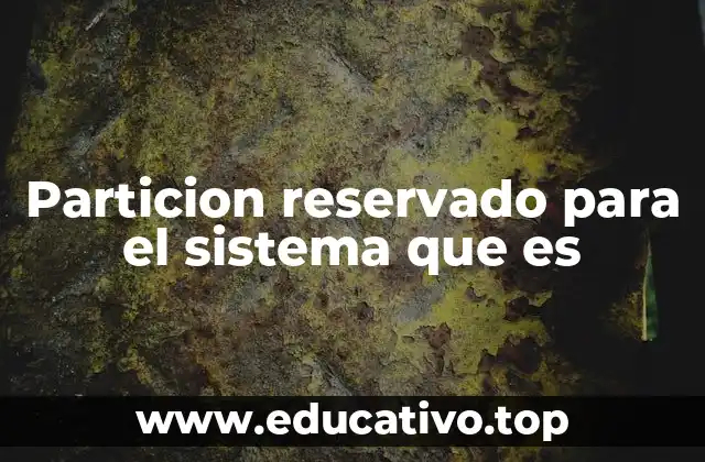 Particion reservado para el sistema que es