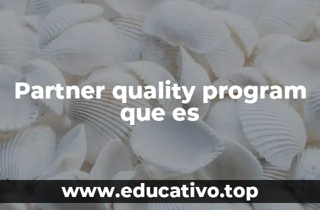 Partner quality program que es