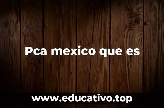 Pca mexico que es