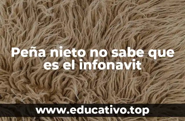 Peña nieto no sabe que es el infonavit