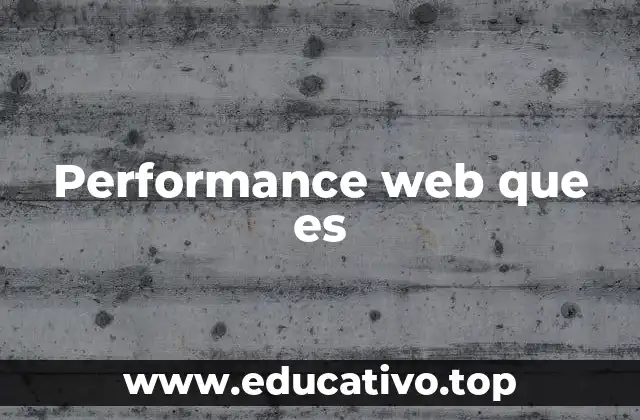 Performance web que es