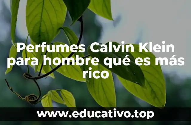 Perfumes Calvin Klein para hombre qué es más rico