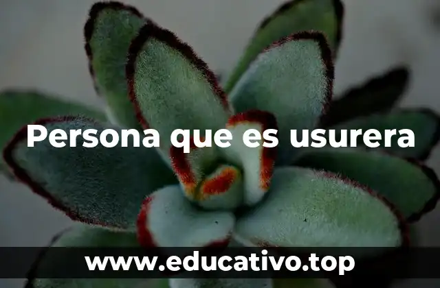 Persona que es usurera
