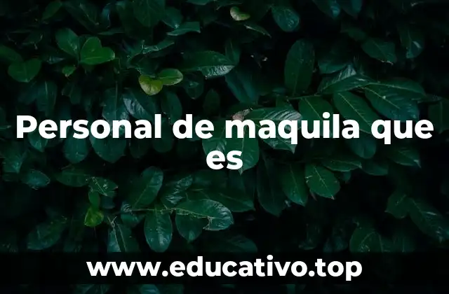 Personal de maquila que es