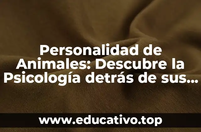 Personalidad de Animales: Descubre la Psicología detrás de sus Comportamientos