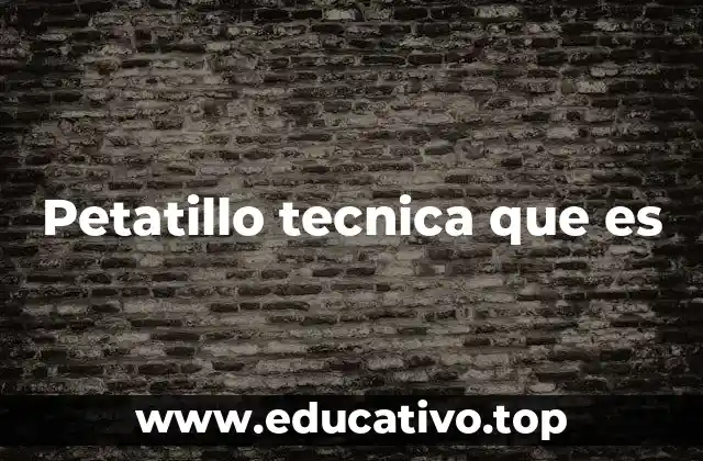 Petatillo tecnica que es