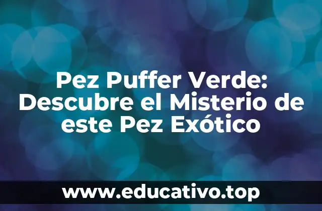 Pez Puffer Verde: Descubre el Misterio de este Pez Exótico