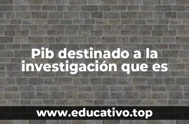 Pib destinado a la investigación que es