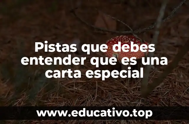 Pistas que debes entender que es una carta especial