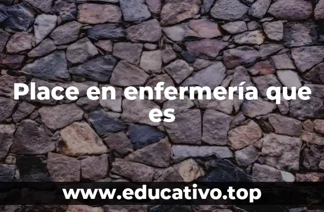 Place en enfermería que es