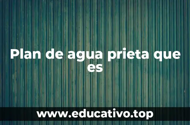 Plan de agua prieta que es